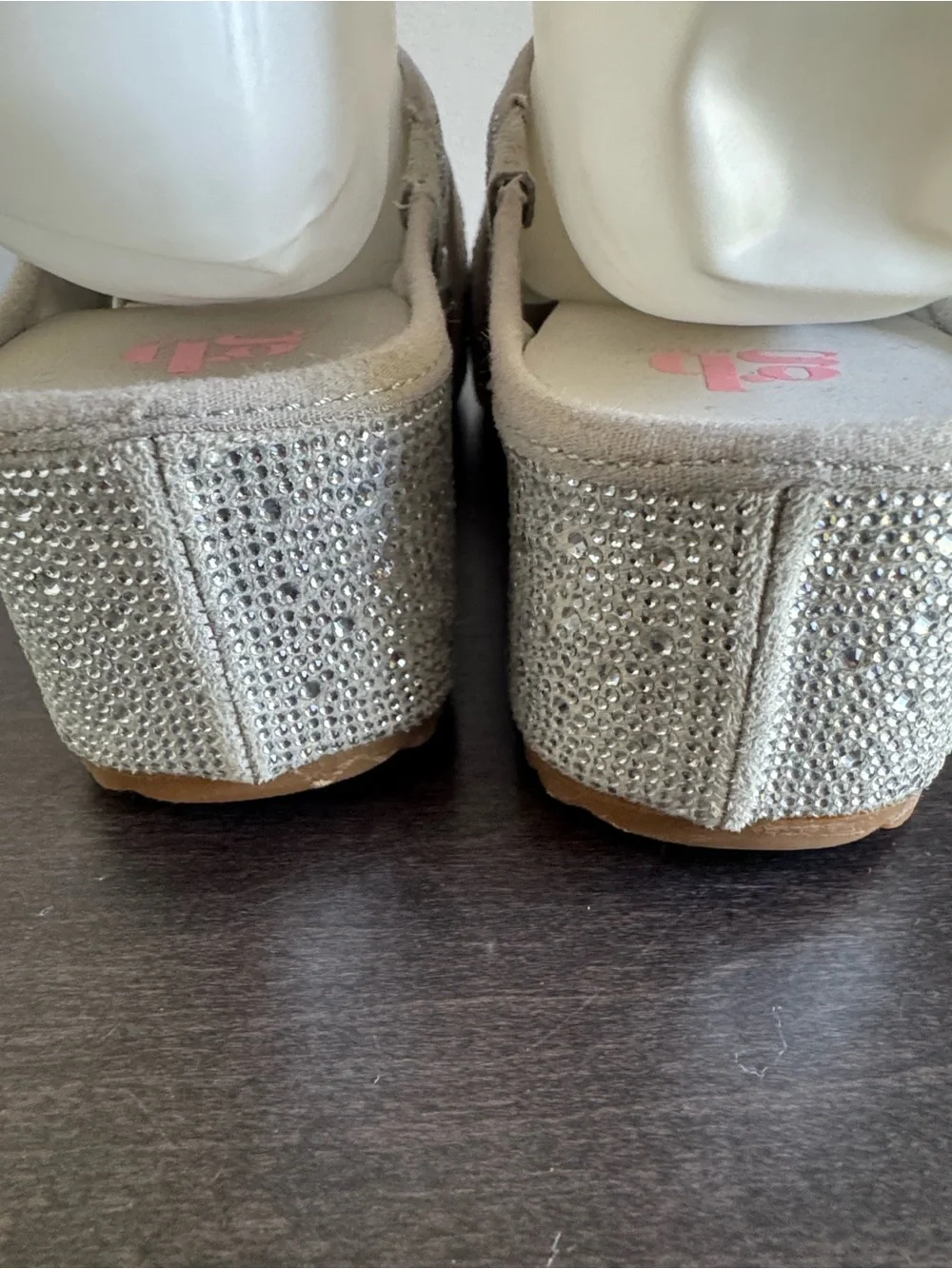 GB girls Silver Sparkle Platform Sandals